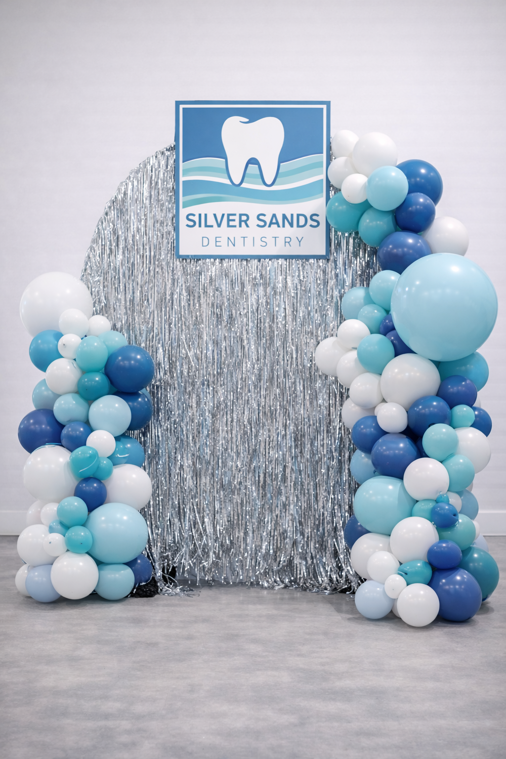 Fringe Rental with Custom Sign Themed Balloon Garland 8-10ft